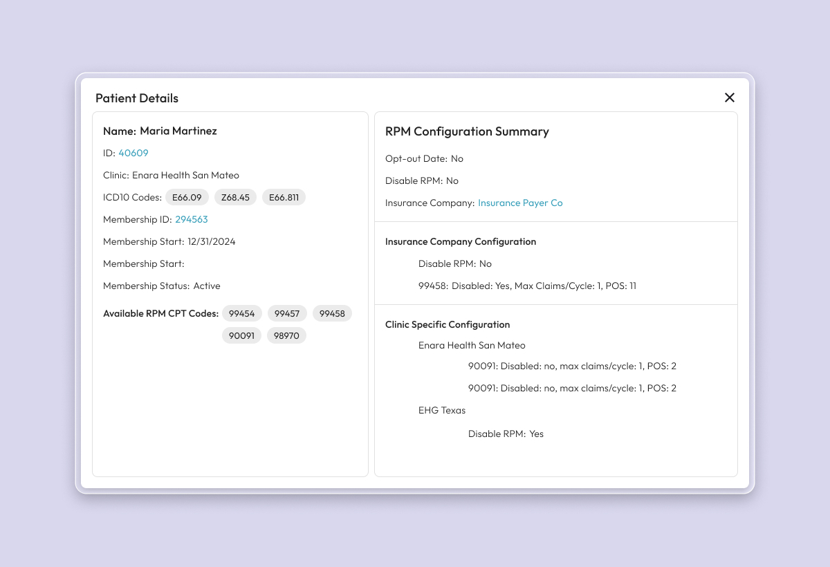 Detailed view of billable medical claim information and codes
